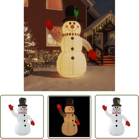 The Living Store Aufblasbarer Schneemann mit LEDs 300 cm - Aufblasbarer Schneemann - Weihnachtsdekoration - Outdoor Beleuchtung - Winter Deko - Lichterkette (1/5)
