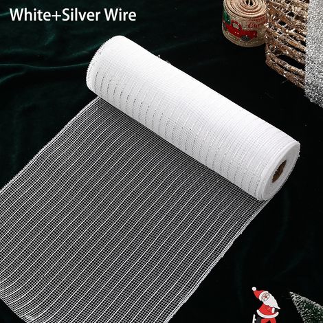 10 Yards Weihnachtsbaum Metallic Mesh Band Lichterkette für Nähen und Verpacken von Weihnachtsgeschenken