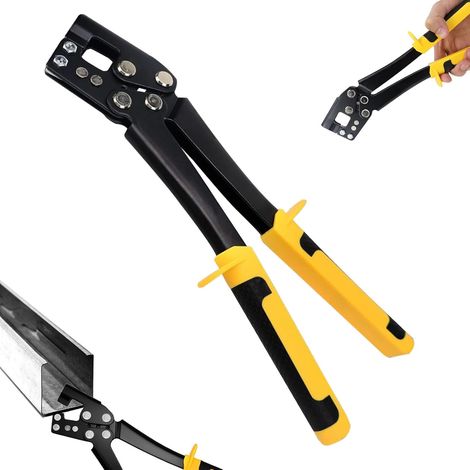 Pince a Sertir Placo, 30 cm Pince à Sertir pour Cloison Sèche, Dimensions de Coupe 0,4 à 0,8 cm Outil de Fixation et Poinçonnage pour Cloison Sèche, pour Décoration et Construction (1/5)