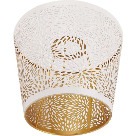 Abat-jour E27 E26, motif de fleurs sculptées en fer blanc, Design moderne, ampoule à Installation facile pour la maison et le salon. (1/5)