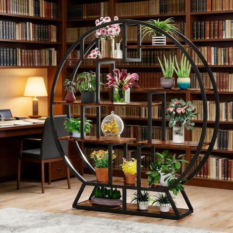 Étagère de rangement ronde,support de plantes,pot de fleurs Étagère de plantes