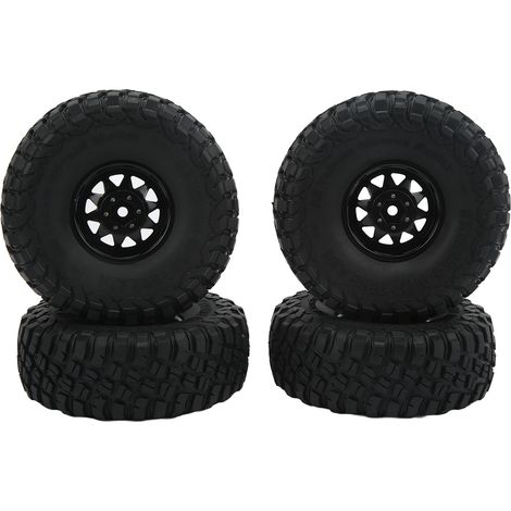 pneus de 1,9 pouce avec moyeu à 10 trous, motif gravier irrégulier, pour modèles de voitures RC SCX10 1/10, noirs (1/5)