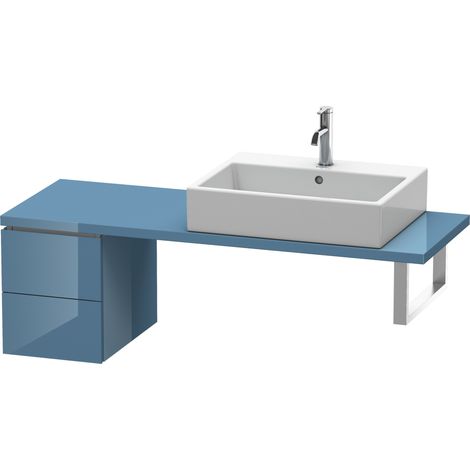 Duravit L-Cube Armario base para consola, ancho 320mm, profundidad 477mm, 2 cajones, color: Laca de alto brillo Stone Blue - LC582504747 (1/4)