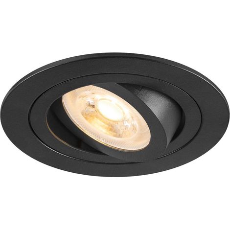 Spot encastré NEW TRIA® 75 intérieur rond orientable noir GU10 10W IP 20 - SLV - 1007375 (1/3)