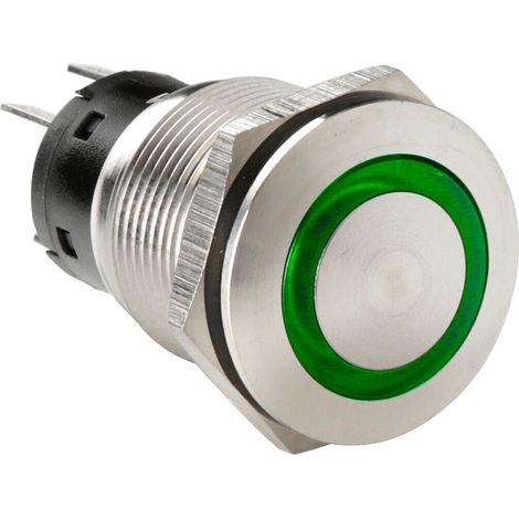 Interruttore a pulsante con spia a Led, 12/24V - Verde (1/5)
