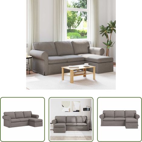 Sofa Taupe 215 x 138 x 80 cm Stoff (1/5)