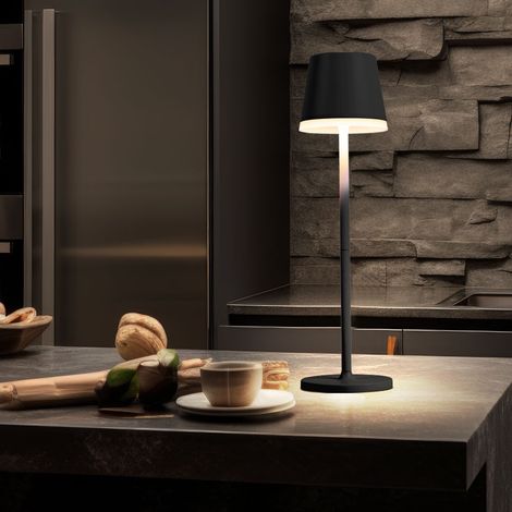 Solarleuchte LED Tischlampe Außenleuchte anthrazit Gartenleuchte Terrassenlampe, Metall Kunststoff satiniert, spritzwassergeschützt Akku, 50Lm warmweiß, H 41 cm