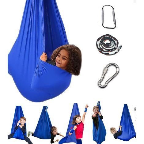 Balançoire 100 x 280 cm – Tissu extensible 80 % polyester – Support mural inclus – Convient aux enfants et aux adultes (1/5)
