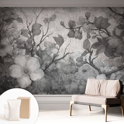 Papier peint intissé décoratif pour salon chambre et cuisine Facile à poser avec colle Fleur sur une branche 312x219 cm (1/5)