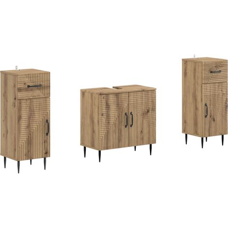 Ensemble de 2 meubles de salle de bain HAARLEM Chêne artisanal vidaXL (1/5)