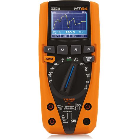 Multimetro TRMS Datalogger Display a colori HT64P con Pinza amperometrica 3000A AC HT HR00064P