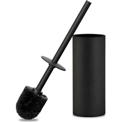Brosse et support pour cuvette de WC en acier inoxydable 304, support de brosse circulaire pour WC au sol, manche long, nettoyant robustesse pour salle de bain, support mural haut de gamme, 2 têtes de (1/5)