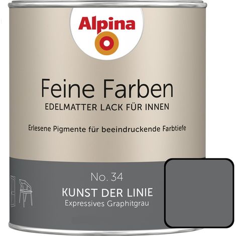 Alpina Feine Farben Lack No. 34 Kunst der Linie  graphitgrau edelmatt 750 ml Buntlacke (1/3)