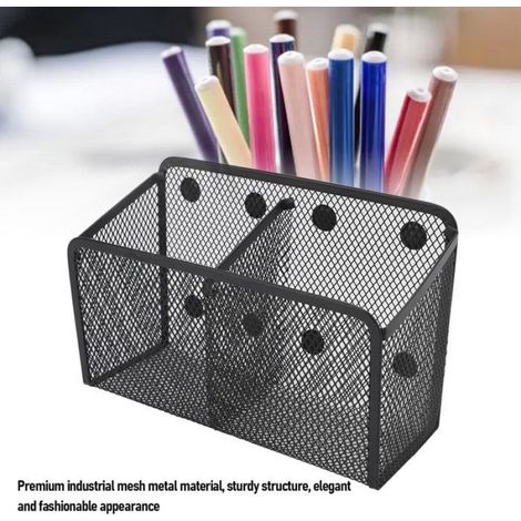 Porte-Crayon Magnétique - Métal - Pour Bureau Réfrigérateur Tableau Blanc - 18,5 x 12,5 x 6,8 cm - 1 Pièce (1/5)