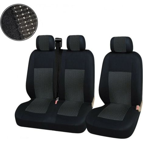 2+1 Luxus-Sitzbezüge in Schwarz für Sitze von Mercedes Sprinter, Vito, VW Crafter T5, Ford Transit, Peugeot, Iveco – Premium-Gew