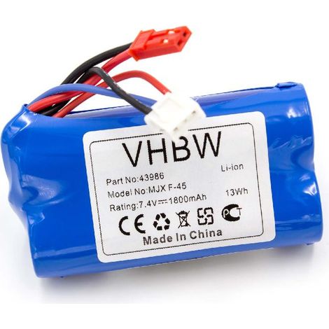 Vhbw – Batterie Li-ion 1800mAh 7,4V pour modèles RC – Compatible Revell Big One Next 23981, F-645, MJX F-45 – Couleur bleu