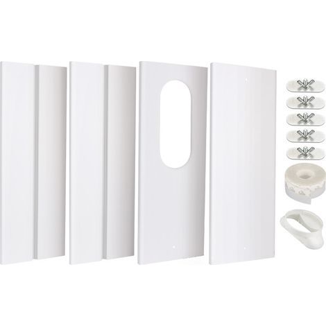Kit de Fenêtre de Climatiseur Portable Plaques de kit de Glissière de Fenêtre Réglable,Cache-fenêtre à volet Roulant Accessoires pour climatiseur Portable(13CM (5,0\