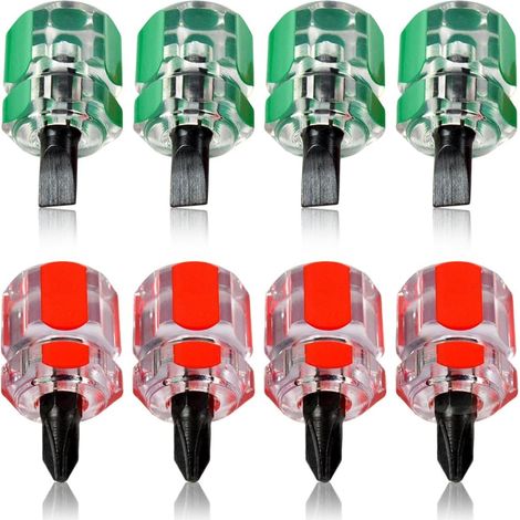 8 Pièces Tournevis Court pour Machine à Coudre - Mini Tournevis Stubby, Tête Plate et Croisée pour Endroits Étroits, DIY Réparation (1/5)