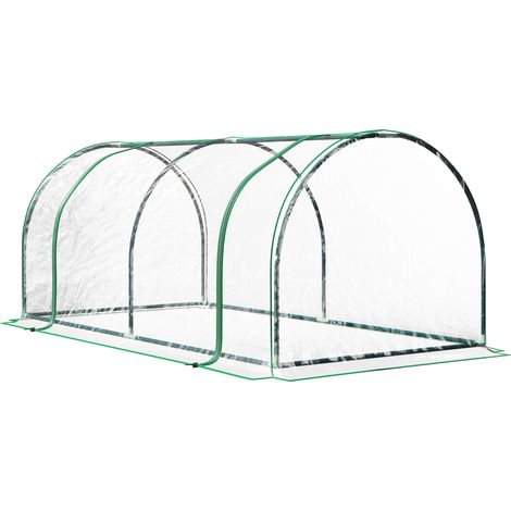 Invernadero túnel con puerta 200 x 100 x 80 cm verde HOMVRA (1/5)