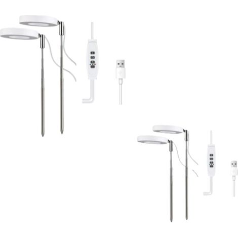 Lampe de croissance LED à spectre complet pour plantes d’intérieur – 2 têtes réglables en hauteur, 9 niveaux de luminosité, rotation 180° & minuterie