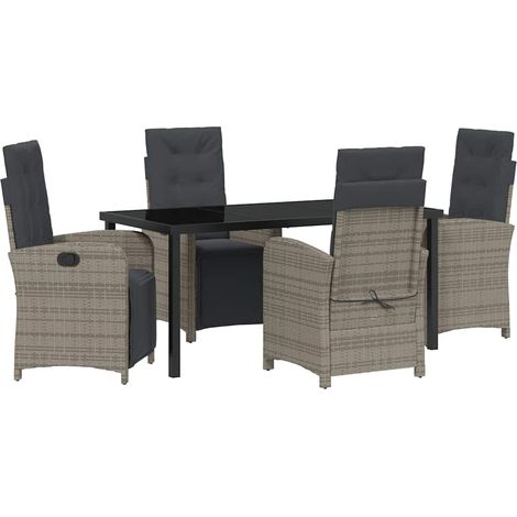 Maison Exclusive - Conjunto de Comedor de Jardín 5 pcs Gris ratán (1/5)