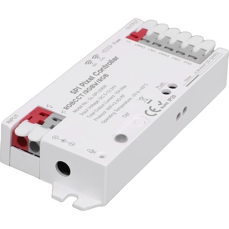 Contrôleur de pixels WiFi SPI compatible avec l'application Tuya. Plus de 40 effets d'éclairage dynamiques. Contrôleur de bande LED à pixels numériques SPI.