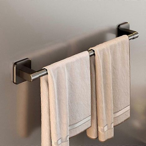 Barre porte-serviettes auto-adhésive, étagères de salle de bain sans perçage, nouvel organisateur de salle de bain, articles ménagers (1/5)