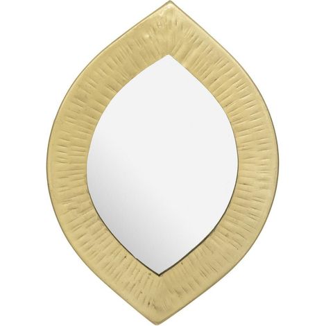 Espejo Hammer en marco de metal, dorado envejecido, con forma de ojo. (1/2)