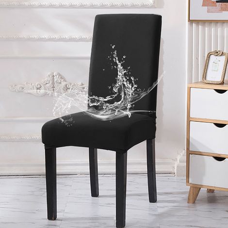 Housses de chaises (noires, lot de 6), housses de salle à manger universelles