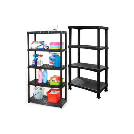 1 x 4 Tier Plastic Shelving Units Great For Storage Home & Garage