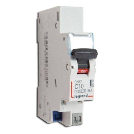 Legrand – Disjoncteur unipolaire 10A courbe C – Pouvoir de coupure 6kA – Connexion automatique – 1 module pour rail DIN