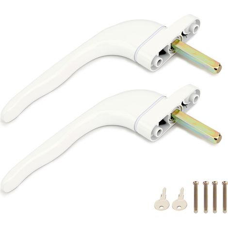 2 PCS, blanc, 43 mm, poignée alu verrouillable (1/5)