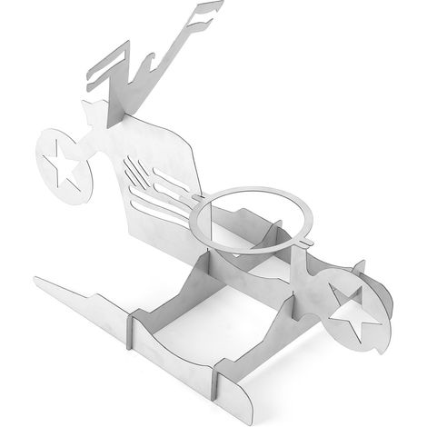 Support à poulet en acier inoxydable amovible et portable en forme de moto, support de rôtisserie pour barbecue pour fête (forme d'étoile à cinq branches) (1/5)