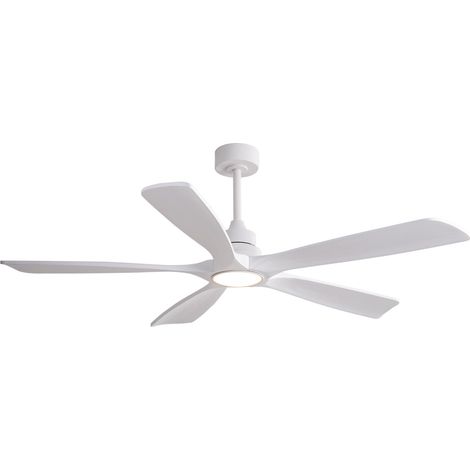 Deckenventilator 105 cm aus Metall und Holz, weiß, mit LED – MEUBLIV (1/5)