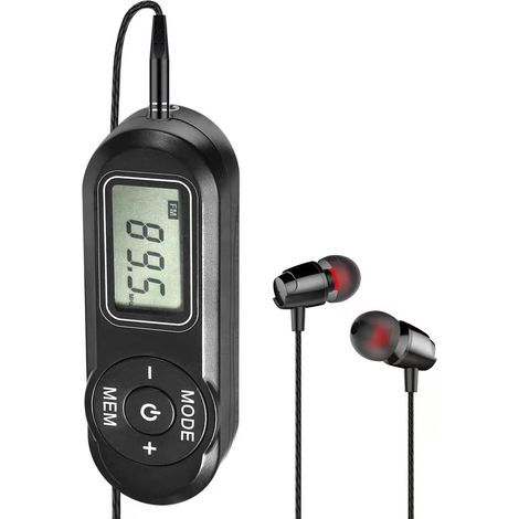 Tragbares UKW-Radio – Digitalempfang mit LCD-Display, Mini-Taschenradio mit Kopfhörern und Gürtelclip, verbesserte Lautstärkeregelung, ideal zum Spazierengehen und Joggen (1/5)