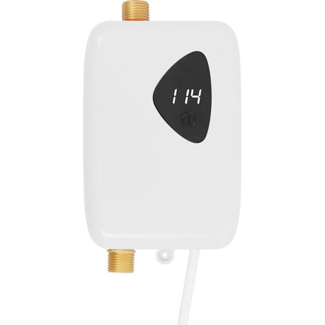 【Chauffage et ventilation】Chauffe-eau électrique instantané, chauffe-eau de cuisine 220 V 3 800 W, avec affichage LED de la température, adapté à la cuisine et à la salle de bains [classe énergétique (1/5)