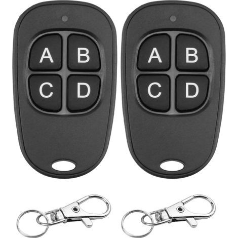 2 Pièces Telecommande Universelle Portail 433Mhz, Clonage Garage Porte Telecommande Clés à 4 Boutons, Longue Distance Duplicateur Sans Fil Clonage pour Porte Garage Électrique (1/5)