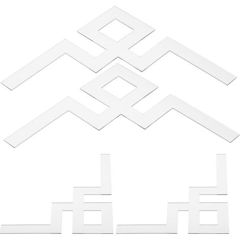 4pièces Autocollants Muraux Miroirs Angle Acrylique Argenté Décoratifs et Adhésifs pour Salon Chambre et Cuisine (1/5)