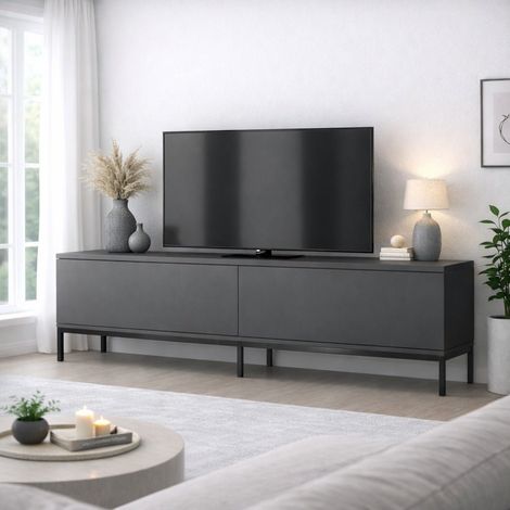 TV-Möbel Lord Anthrazit Schwarz Melamin 180x47x30 cm