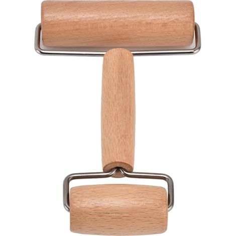 Rouleau à pizza en bois avec technologie de revêtement extérieur poli, grip confortable pour étaler la pâte (1/5)