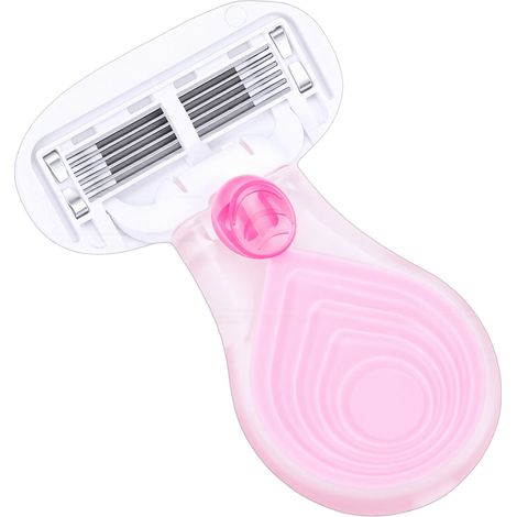 Outil de rasage manuel portable à 5 couches pour femmes, mini, avec étui de rangement rose (1/5)