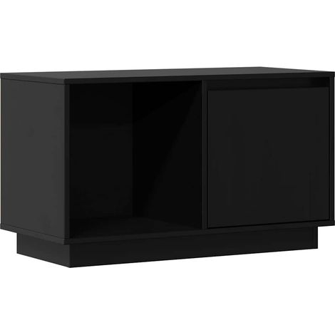 Meuble TV, Étagère TV, Meuble de Salon, Noir 74x35x44 cm Bois de pin massif OIB1265E (1/5)