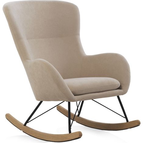 Fauteuil à bascule rembourré avec pieds en métal (1/5)