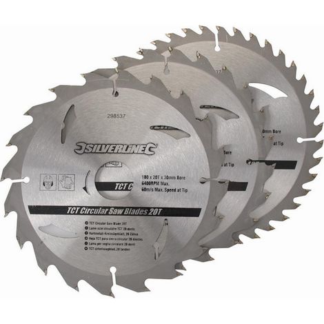 3 x Hartmetall Kreissägeblätter Set 184 x 30 mm mit 20, 24 u. 40 Zähnen