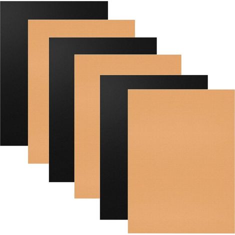 PTFE-Grillmatten, Antihaftbeschichtung, wiederverwendbare Backbleche für Gas-, Elektro-, Holzkohle-, Pellet- und andere Grills im Freien, 40 x 33 cm (3 schwarze + 3 braune) (1/4)