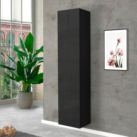 Armoire colonne salon chambre moderne noire 5 étagères Note Wardrobe (1/5)
