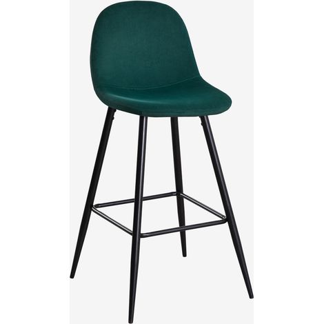 Taburete alto en terciopelo Glamm SKLUM Negro ↑75 cm (1/5)