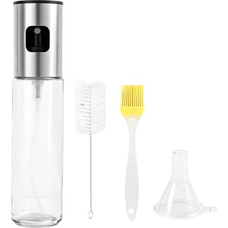 100ml glass cooking oil spray bottle with graduations, oil sprayer for kitchen, extractor hood, vinegar, water, BPA-free, 304 stainless steel, non-slip handle, easy to clean (1/5)