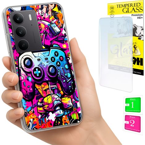 Custodia per Realme C75 / 14X 5G con cover fotografica e vetro temperato 9H.