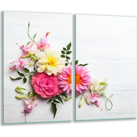 Schneidebrett aus Glas, 2 x 30 x 52 cm, Blumen (1/5)
